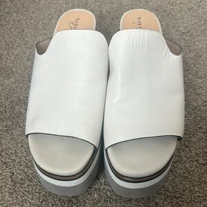 Naked Feet Women's White Platform Sandals